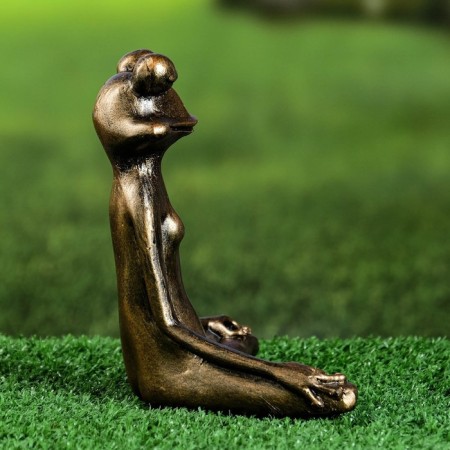 Figure "Frog Yoga in the Lotus Pose" 16x16x6cm, Bronze-5