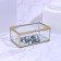 Great organizer, with a lid, glass, with a mirror -bottom, 1 section, 14.5 × 8.5 × 6 cm, the color is transparent/copper