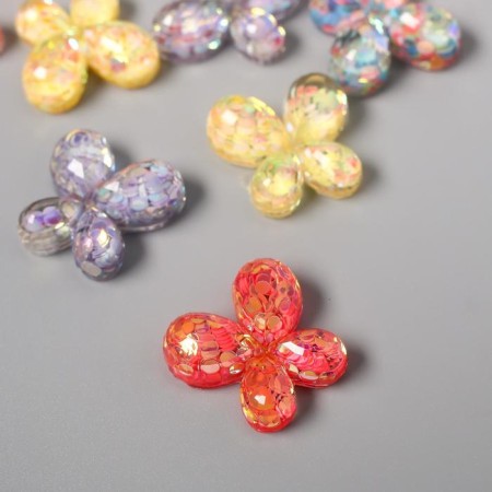 Decor for creativity Plastic "Butterfly with glitter" 2.2x2 cm mix-1