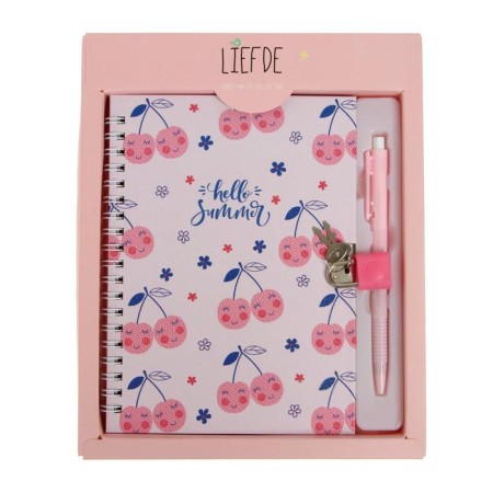 Notebook with a pen and a lock A5, a gift box, 45 sheets, in a ruler, on a crest, mix-1