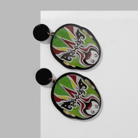 Acryl Earrings "Mask" Chinese, color-1
