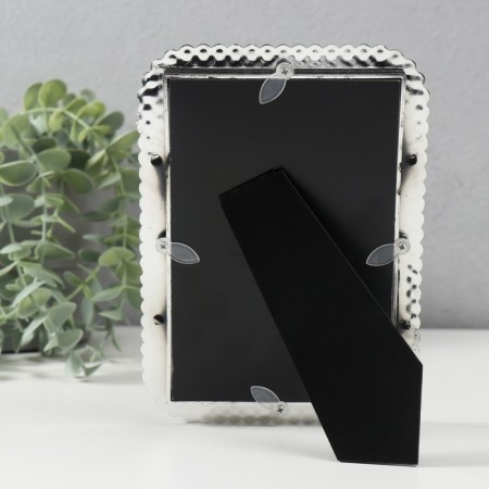 Photo frame plastic 10x15 cm "Golden pearls and rhinestones" Rounded angles 12.5x17.5 cm-3