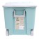 Box for toys on wheels, green color