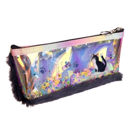 School pencil case with a zipper "cat", mix-7