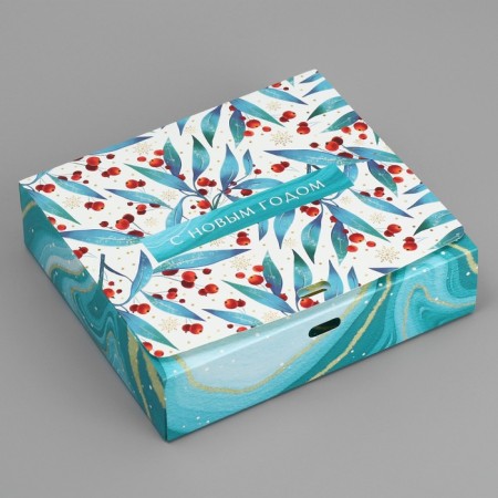 Folding Gift Box "Magic", 20 x 18 x 5 cm, without tape, New Year-1