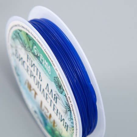 Elastic band for weaving "bright blue" winding 10 m, width 0.8 mm 6.5x6.5x1.3 cm-2