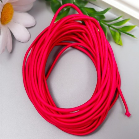 Elastic band for creativity "Fabrika Decor" round 2mm, 5 m bright pink