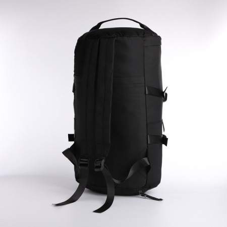 A backpack-samka with a zipper, 4 outer pockets, a shoe compartment, black color-3