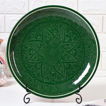 Round Light, 31 cm, Rishtan painting, green-1