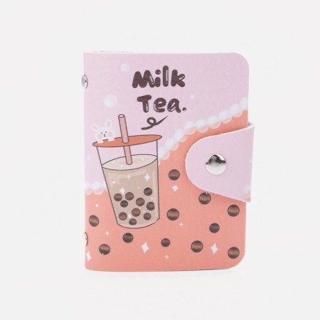 Button business card, 20 cards, pink color