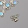 Decor for creativity metal, rhinestones "Bow with stone" gold, blue 2x1.7x0.6 cm