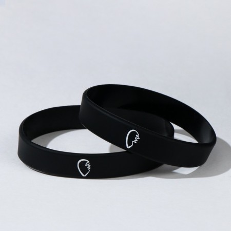 Silicone bracelets "Demetrons" Infinity, Black and white color, 18.20 cm-1