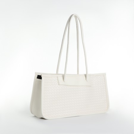 Bag Female Tout with zipper, white color-2