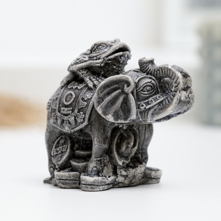 Figure "Elephant on Money" under stone, 7.5x4.5x6cm-1