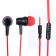 Headphones Krutoff HF-X61, vacuum, microphone, 106 dB, 16 Ohm, 3.5 mm, 1 m, red
