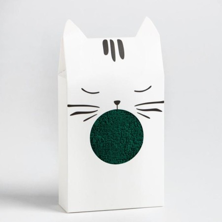 Gift towel Economy and I “Kitik” 30*60 cm, emerald, 100% HL, 320 g/m2-4
