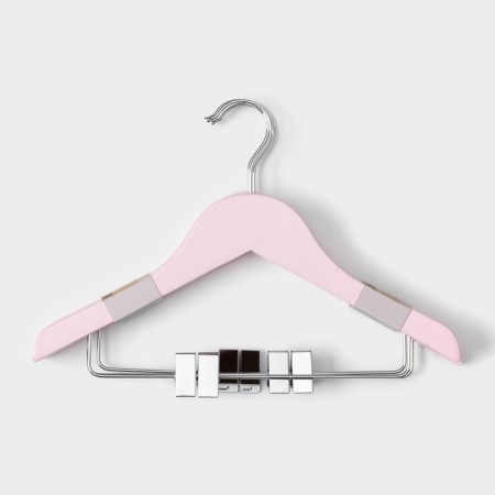 Shoulders - Ladoom hangers, 3 pcs, children, with clamps, 31.5 × 22 cm, pink color-4