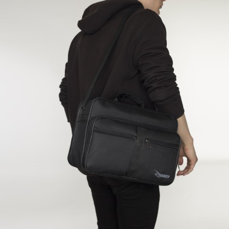 Male bag on lightning, luris, long belt, black color-3