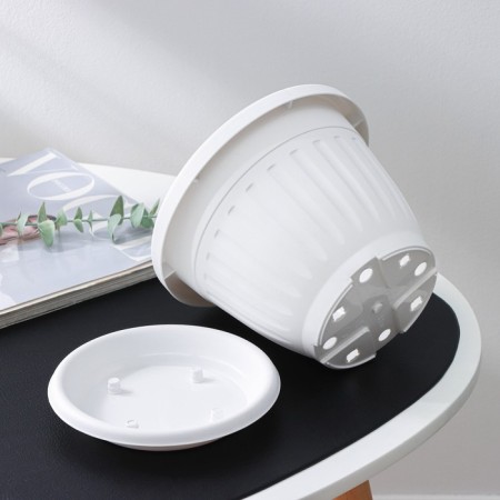 Pot for flowers with the Sylver Eco Podon, 1.9 L, D = 18 cm, white color-2