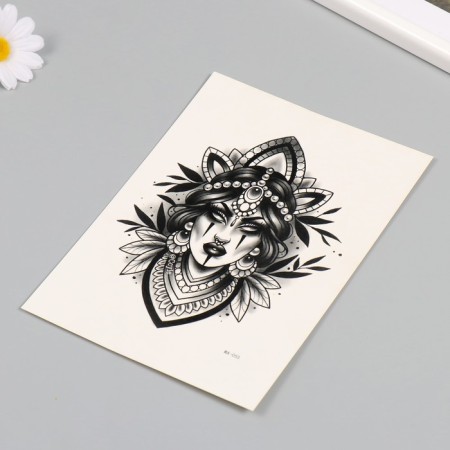 Tattoo on the body color "Emptiness inside" 26.1x14.6 cm-2