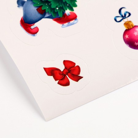 New Year's notebook - New Year's engraving “New Year! Rabbit ", 10 sheets, a sheet of stickers-6
