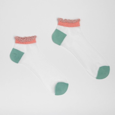 Women's socks glass minku pink/green color, size 36-37 (23 cm)-3