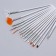 A set of brushes for building and design of nails, 15 pcs, 17.5 cm, white color