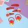 Shirley hair set (2 elastic bands 5 cm, 4 invisibility 5.5 cm) ice cream, red