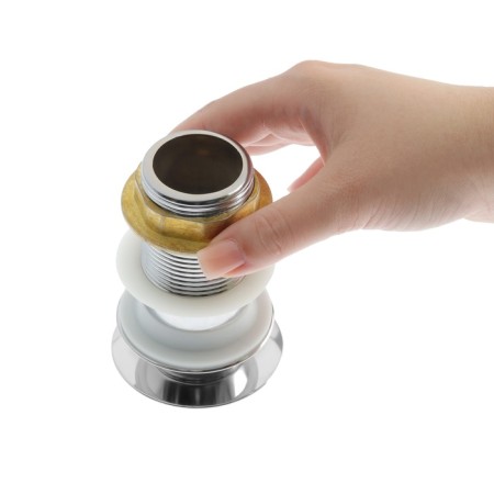 Bottom valve ZEIN BP2, 1 1/4 ", large button, with overflow, for a shell, chrome-11