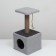 Animal house, with a clawe and shelf, jute, 32 x 32 x 64 cm, gray