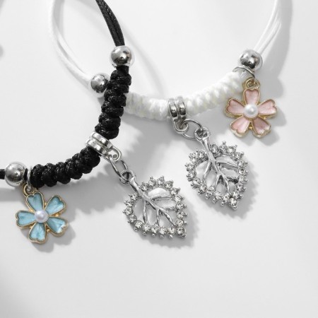Bracelets "Demetrons" flowers with leaves, color, 7 cm-1