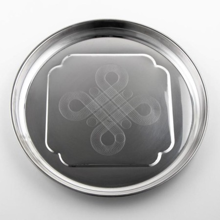 Stainless steel tray “butterfly”, 40.5 × 3 cm, silver color-1