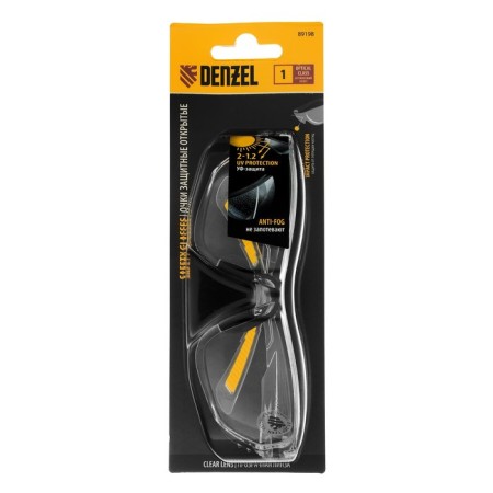 Protective open glasses Denzel 89198, polycarbonate, transparent lens-3