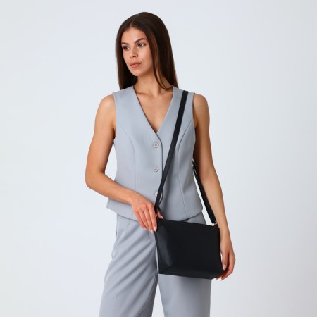 Bag Cross-Bodi with a zipper, black color-1