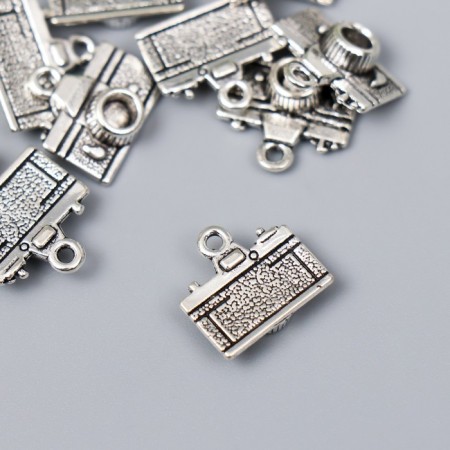 Decor Metal for creativity "Camera" silver G140B701 1.4x1.5 cm-1