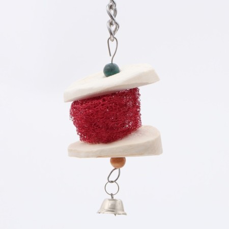 A toy with a carapace of karakatitsa, lufoi and bell, 15 x 5 cm, red