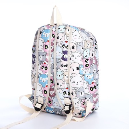 School backpack from textiles on a zipper, 3 pockets, pencil case, color colorful color-5