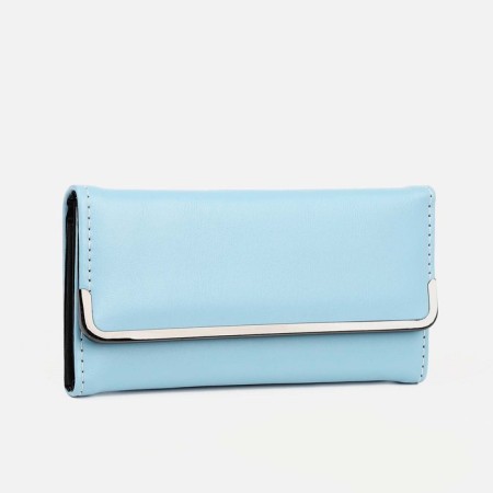 Women's wallet for magnet, department for bills, for cards, for coins, blue color