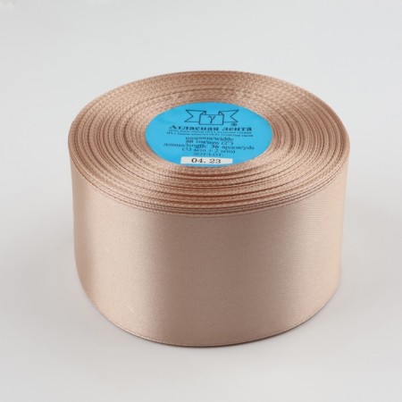 Satin tape, 50 mm × 33 ± 2 m, beige color No. 022-1