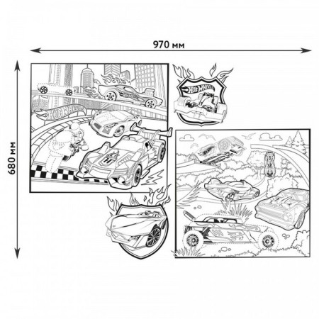 Very large coloring “click on gas! Hot Wils "-4