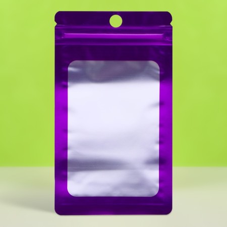SIP-LOK package with a window, with euroslot, purple, 8 x 12 cm-2