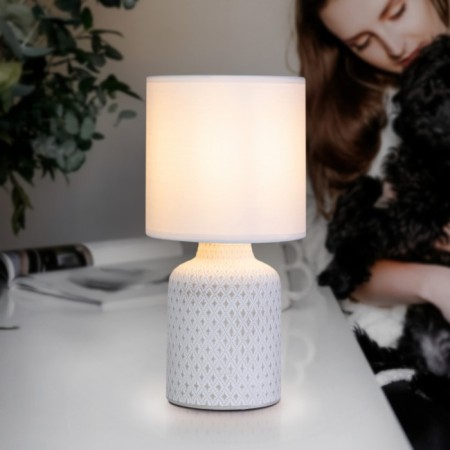RIVOLI Sabrina 1he14, 40 watts ceramics white with a lampshade-4