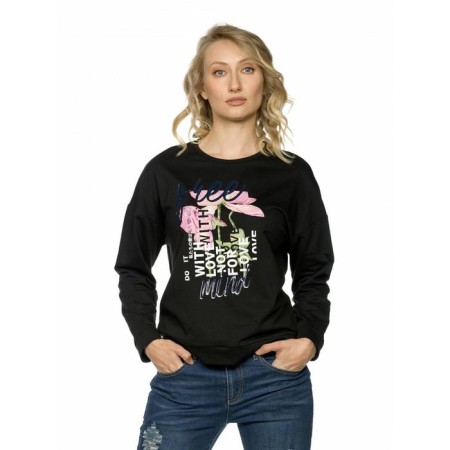 Women's sweatshirt, size XXS, black color-1
