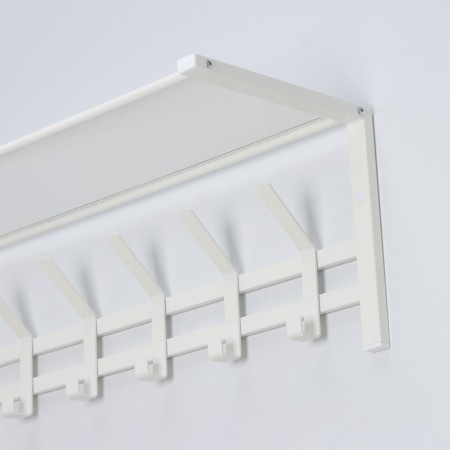 Ban with the Toronto 21 shelf, 67 × 27 × 27 cm, 5 double hooks, white color-9