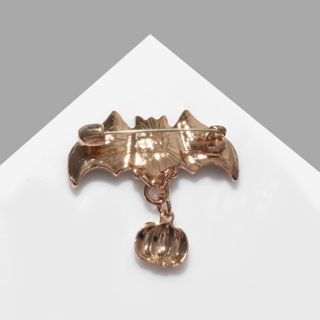 Book "bat" winged with pumpkin, black color in gold-1
