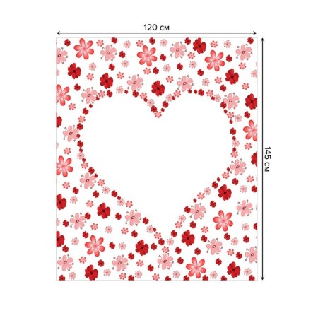 Tables on the table "Heart of flowers", rectangular, oxford, size 120x145 cm-1