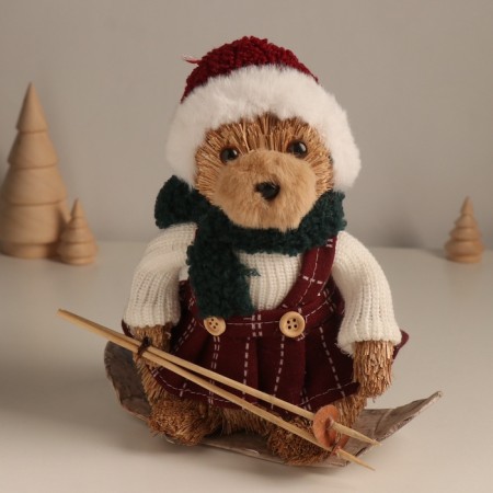 Decor "Bear in winter sundress on skiing" 20x19x11.5 cm