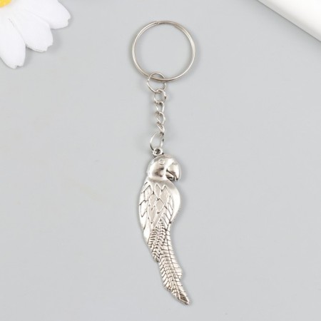 Metal key "parrot" silver 1.6x5.5 cm