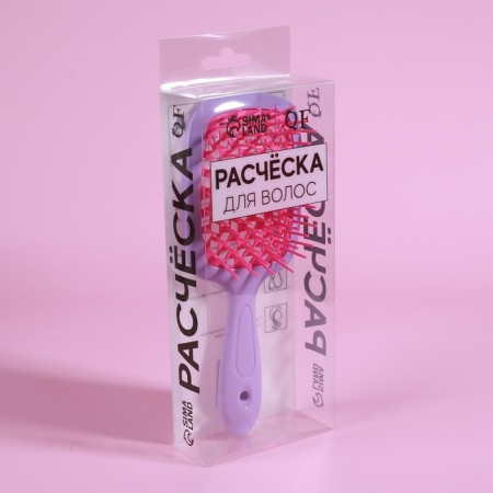 The comb massage, wide, ventilated, 8.5 × 20.5 cm, PVC box, lilac/pink color-10