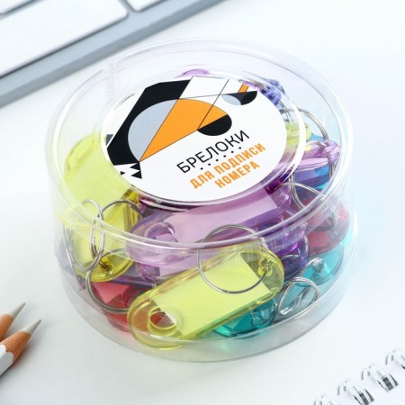 Key keychain, Set "Geometry" 24 pcs, 3.5 x 8 cm-11